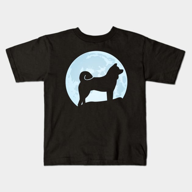 akita inu lover dog moon gift Kids T-Shirt by T-shirt verkaufen